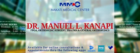 Dr. MANUEL KANAPI, Makati, Orthopedic Surgery.